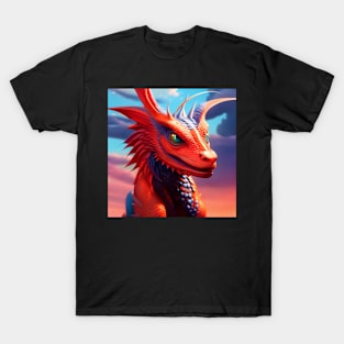 Grinning Young Red Dragon T-Shirt